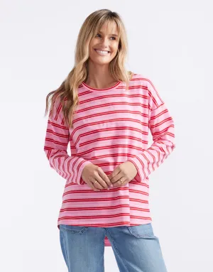 Taylor Tee - Pink/Red Stripe