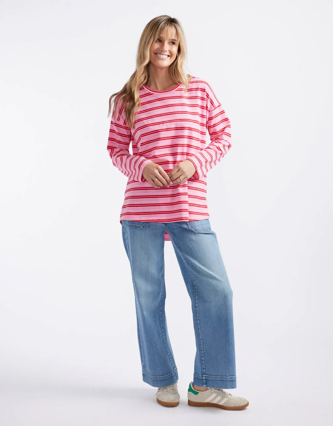Taylor Tee - Pink/Red Stripe
