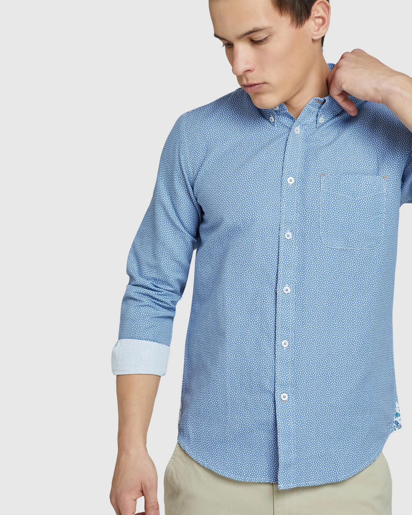 Uxbridge Linen Cotton Star Print Shirt