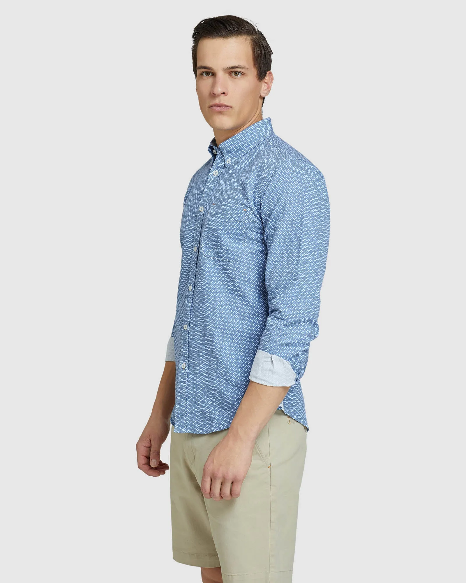 Uxbridge Linen Cotton Star Print Shirt