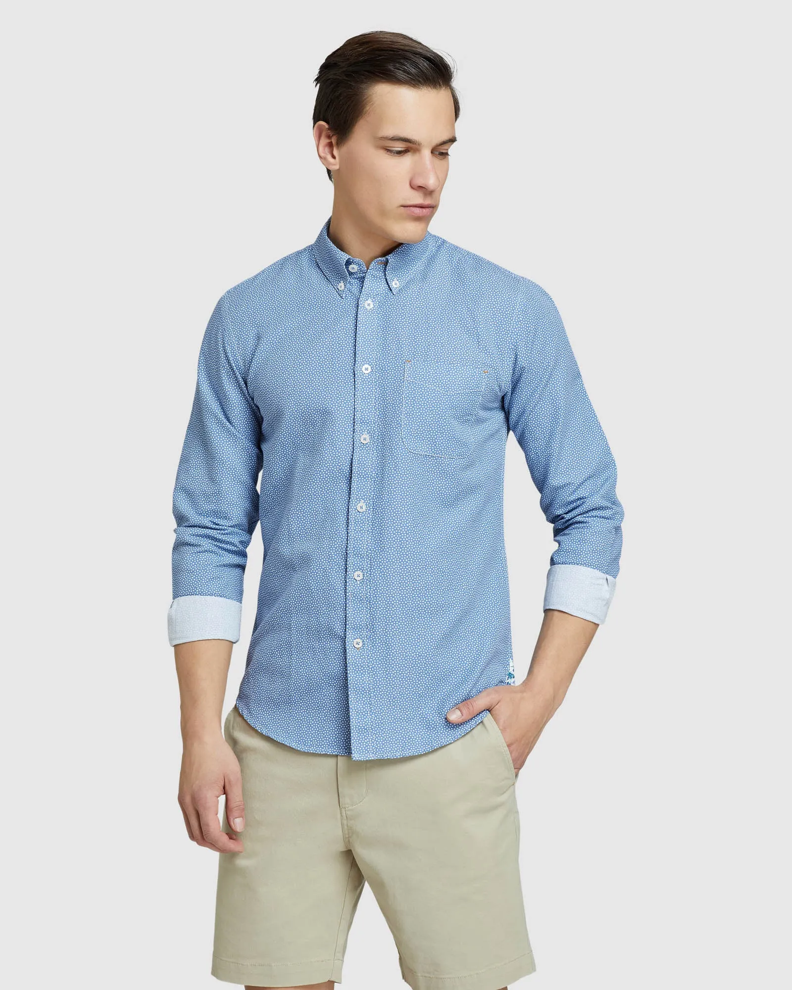 Uxbridge Linen Cotton Star Print Shirt