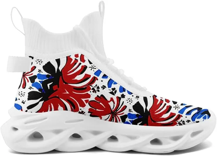 Wide Toe Mid-top Boots for Women Mesh Slip On Fashion Walking Shoes Lightweight Lace-up Workout Sneakers Anti-skid