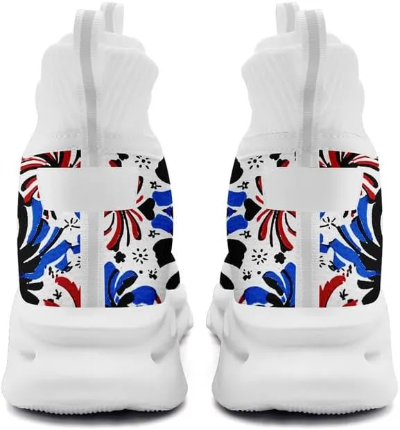 Wide Toe Mid-top Boots for Women Mesh Slip On Fashion Walking Shoes Lightweight Lace-up Workout Sneakers Anti-skid
