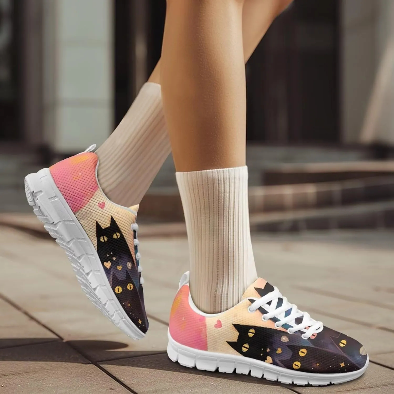 Women Trainers Road Running Shoes Lightweight Breathable Mesh Sports Tennis Sneakers Non Slip Comfort Causal Walking Shoes US 5-12