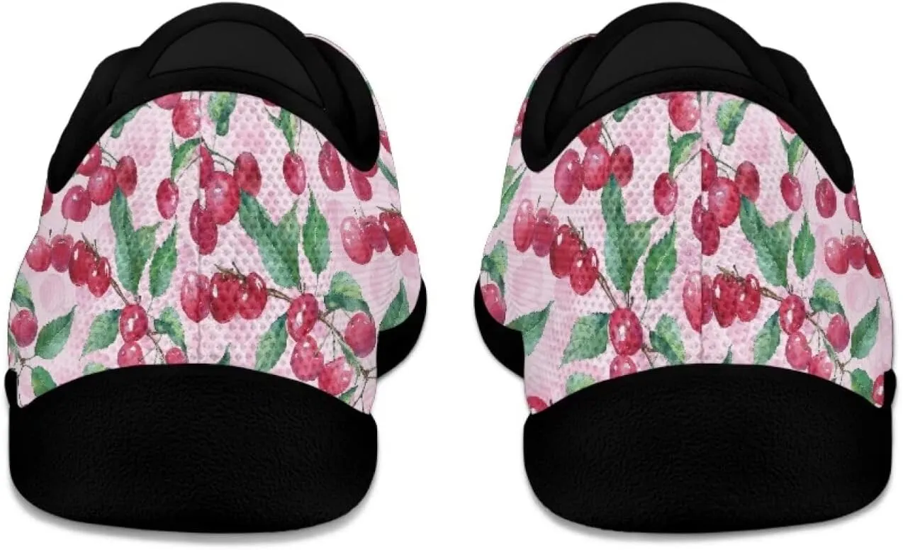Womens Barefoot Shoes Lace Up Wide Toe Jogging Casual Sneakers Fruit Print