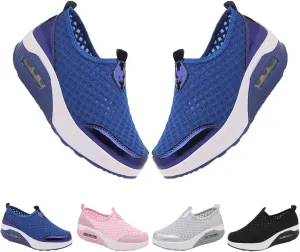 Women,s Orthopedic Slip-On Air Cushion Walking Shoes,Comfortable Arch Support, Non-Slip Sole, Casual Wedge Platform Shoes for Walking & Running
