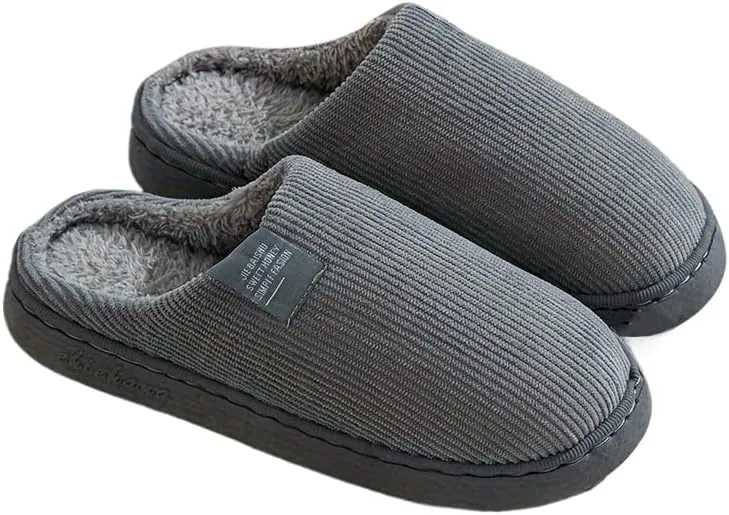 Women's Platform Indoor Slippers, Solid Color Plush Slippers