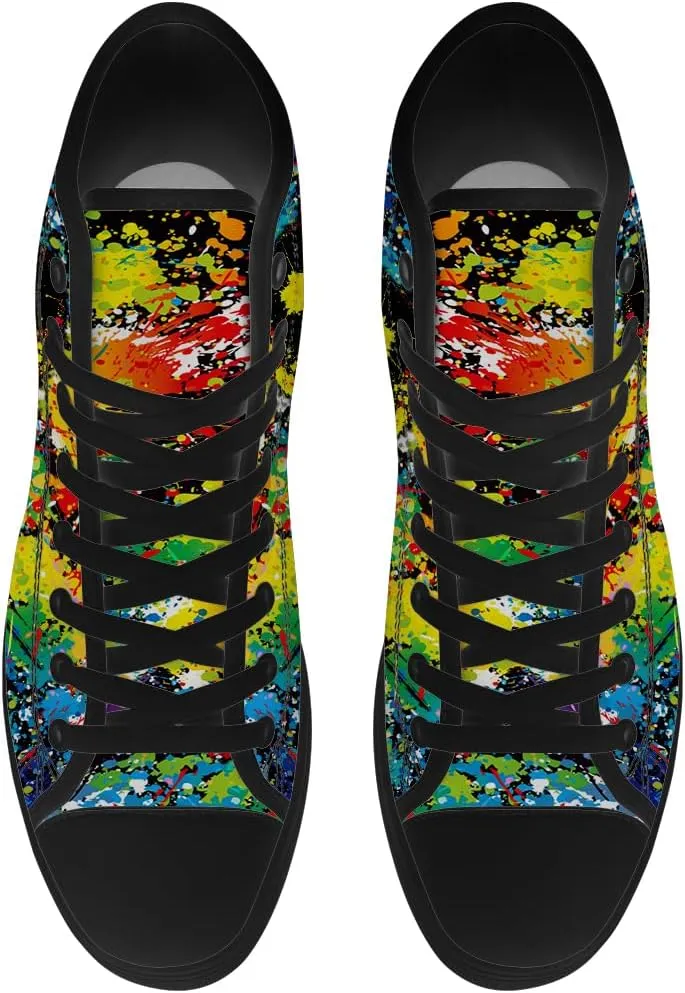 Yin and Yang Shoes High Top Canvas Sneakers Lace Up Casual Walking Shoes Gifts for Men Women