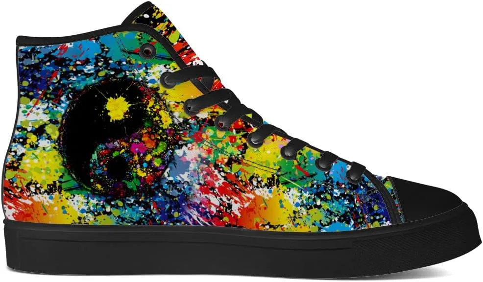 Yin and Yang Shoes High Top Canvas Sneakers Lace Up Casual Walking Shoes Gifts for Men Women