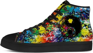 Yin and Yang Shoes High Top Canvas Sneakers Lace Up Casual Walking Shoes Gifts for Men Women