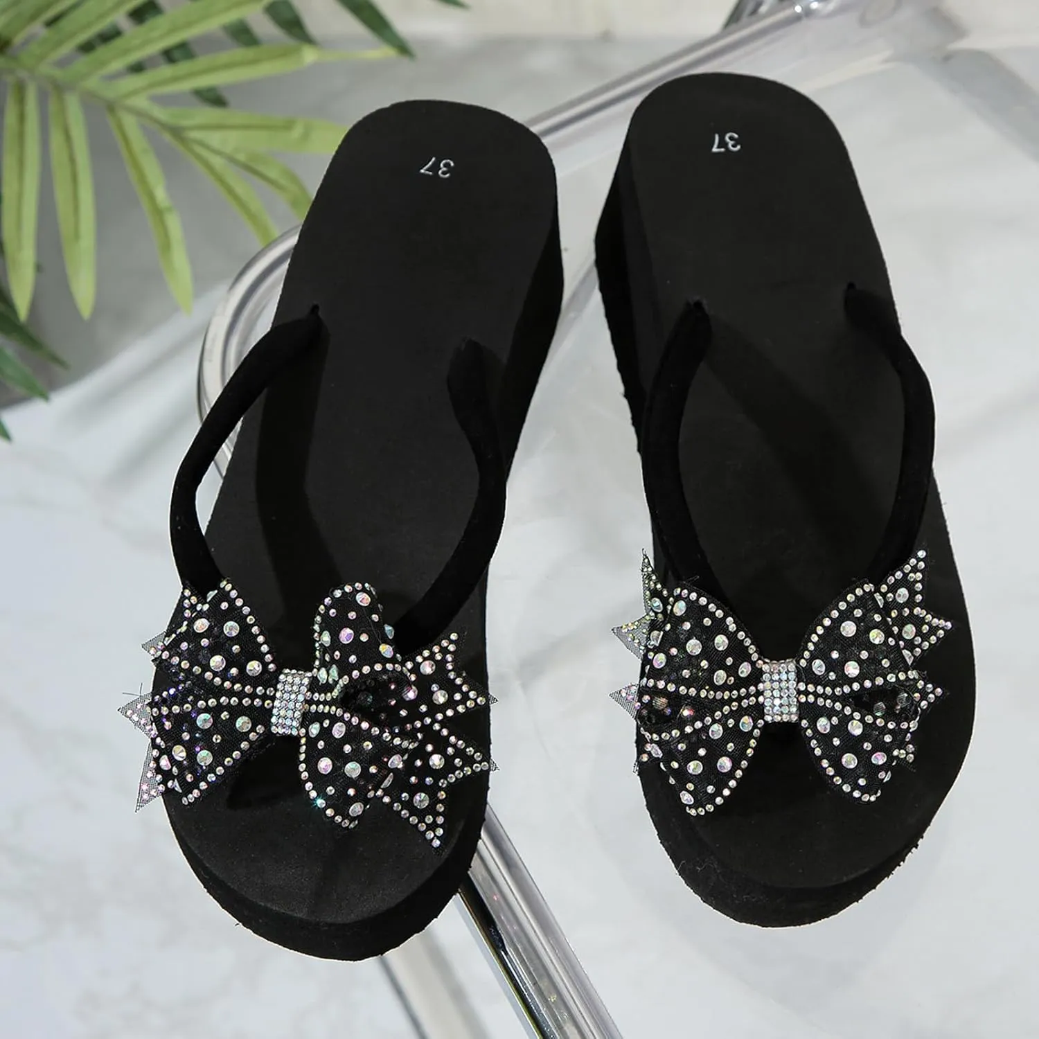 ZSpzx Women Wedge Sandals 2025,Fashion Cute Bow Walking Footwear Summer Clip Toe Lightweight Slip-On Casual Shoe Arch Support Plantar Fasciitis Flip Flops Breathable Comfortable Slippers Daily Wear