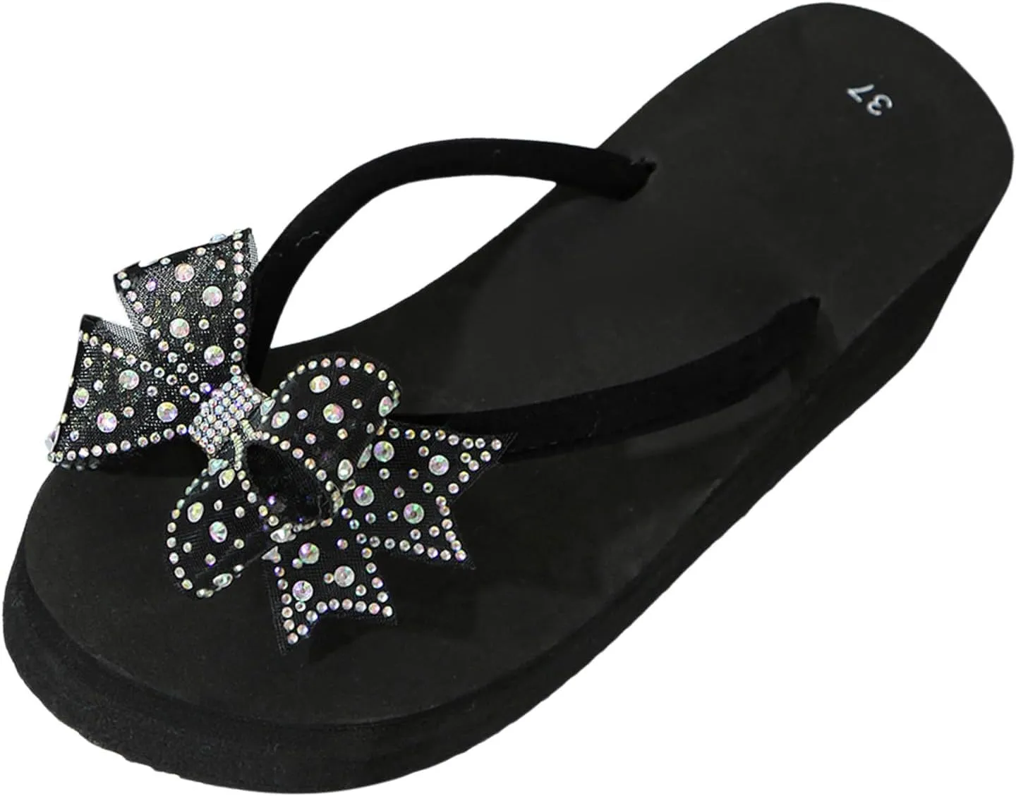ZSpzx Women Wedge Sandals 2025,Fashion Cute Bow Walking Footwear Summer Clip Toe Lightweight Slip-On Casual Shoe Arch Support Plantar Fasciitis Flip Flops Breathable Comfortable Slippers Daily Wear