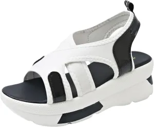 ZSpzx Women Wedge Sandals,Breathable Height Increase Walking Footwear Arch Support Non-Slip Daily Wear Soft Cushion Casual Shoe Comfortable Summer Fashion Peep Toe Indoor/Outdoor Orthopedic Slides