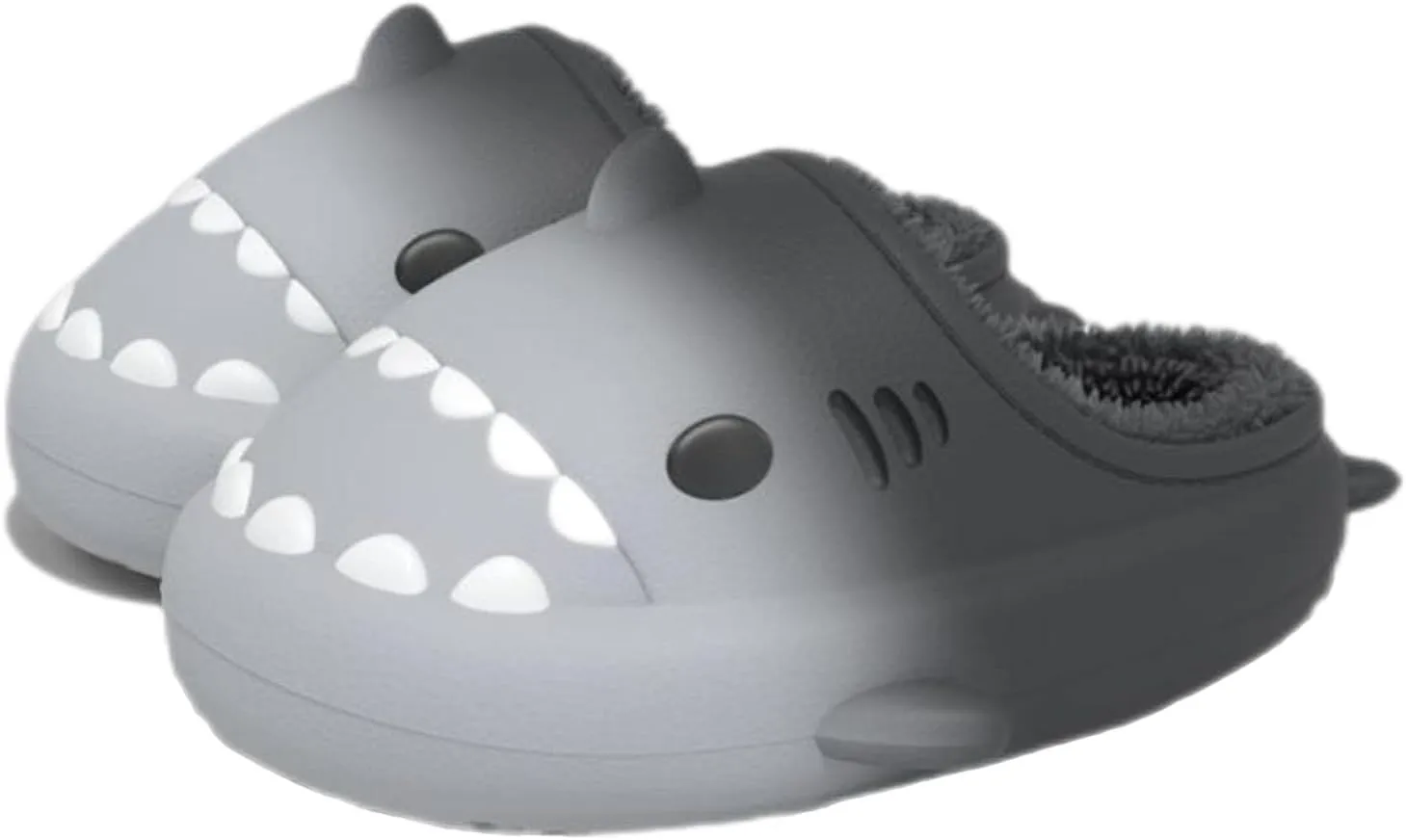Zureto Shark Slides Winter, Adults and Kids Winter Plush Warm Slippers, Soft Comfy Shark Slippers