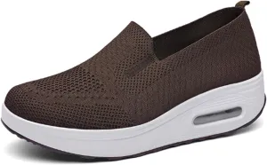ZWRXW Diabetic Walking Shoes for Women Slip On Walking Running Shoes Slip-On Orthopedic Shoe with Arch Support Knit Upper Lightweight Sneaker for Swollen Feet Neuropathy,Plantar Fasciitis