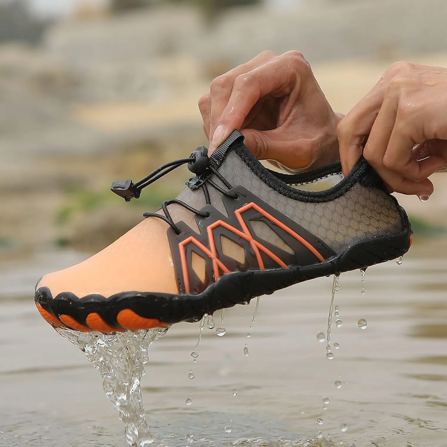 ZWRXW Hike Barefoot Shoes Women Men Wide Toe Box Healthy & Non-Slip Barefoot Shoes Lightweight Breathable Aqua Sports Outdoor Sneakers Wide Waterproof Hike Sneaker